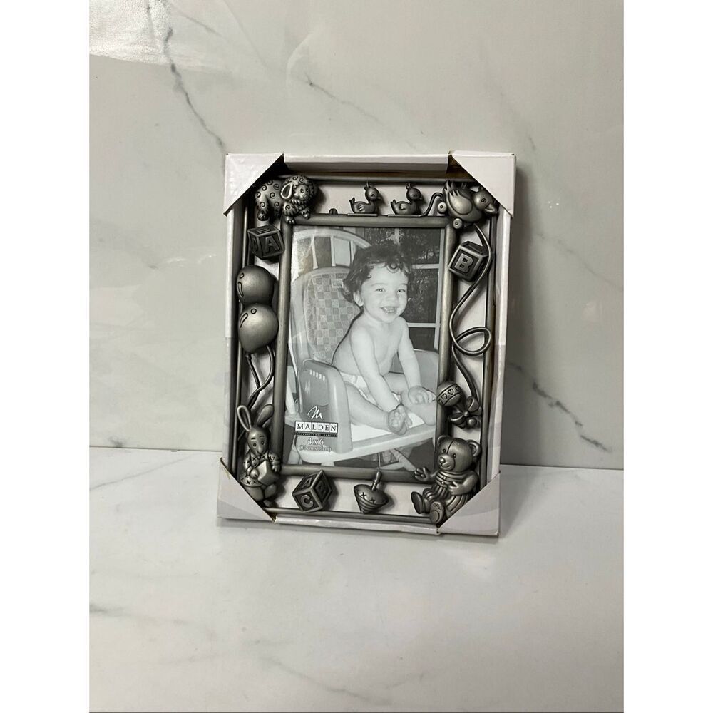 MALDEN Pewter Baby 4x6 Picture Frame